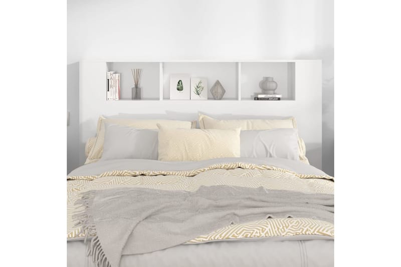 beBasic Sängynpääty säilytystilalla korkeakiilto valk 160x18,5x104,5 cm - Valkoinen - Huonekalut - Sänky - Sängyn lisävarusteet & sängynpäädyt - Sängynpääty