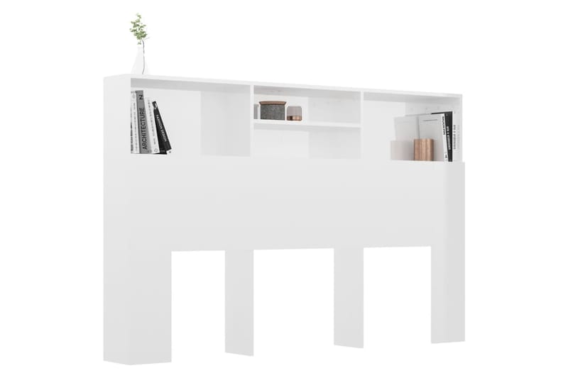 beBasic Sängynpääty säilytystilalla korkeakiilto valk. 160x19x103,5 cm - Valkoinen - Huonekalut - Sänky - Sängyn lisävarusteet & sängynpäädyt - Sängynpääty