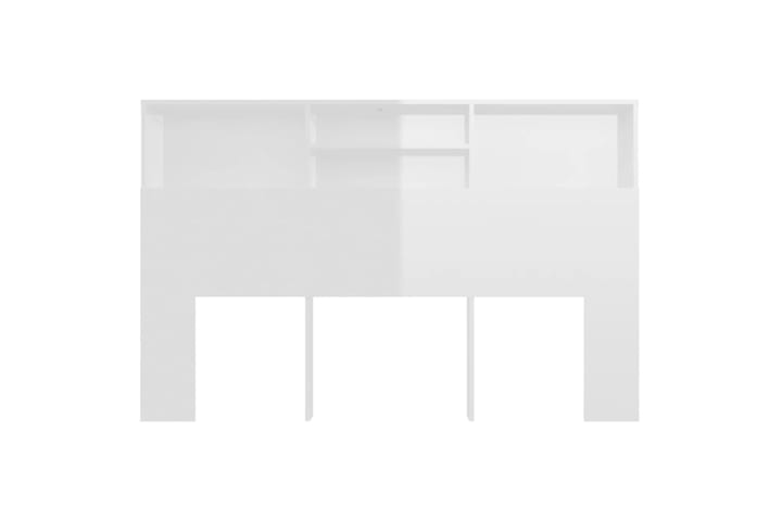 beBasic Sängynpääty säilytystilalla korkeakiilto valk. 160x19x103,5 cm - Valkoinen - Sängynpääty