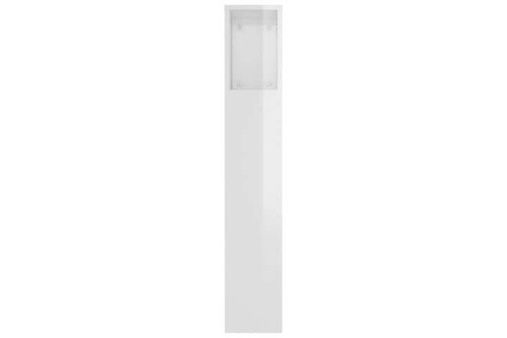 beBasic Sängynpääty säilytystilalla korkeakiilto valk 180x18,5x104,5 cm - Valkoinen - Sängynpääty