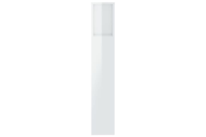 beBasic Sängynpääty säilytystilalla korkeakiilto valk 200x18,5x104,5 cm - Valkoinen - Sängynpääty