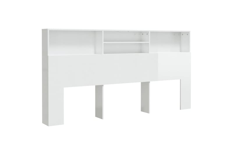 beBasic Sängynpääty säilytystilalla korkeakiilto valk. 200x19x103,5 cm - Valkoinen - Huonekalut - Sänky - Sängyn lisävarusteet & sängynpäädyt - Sängynpääty