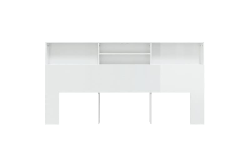 beBasic Sängynpääty säilytystilalla korkeakiilto valk. 200x19x103,5 cm - Valkoinen - Huonekalut - Sänky - Sängyn lisävarusteet & sängynpäädyt - Sängynpääty