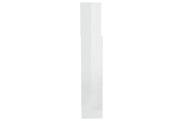 beBasic Sängynpääty säilytystilalla korkeakiilto valk. 200x19x103,5 cm - Valkoinen - Sängynpääty