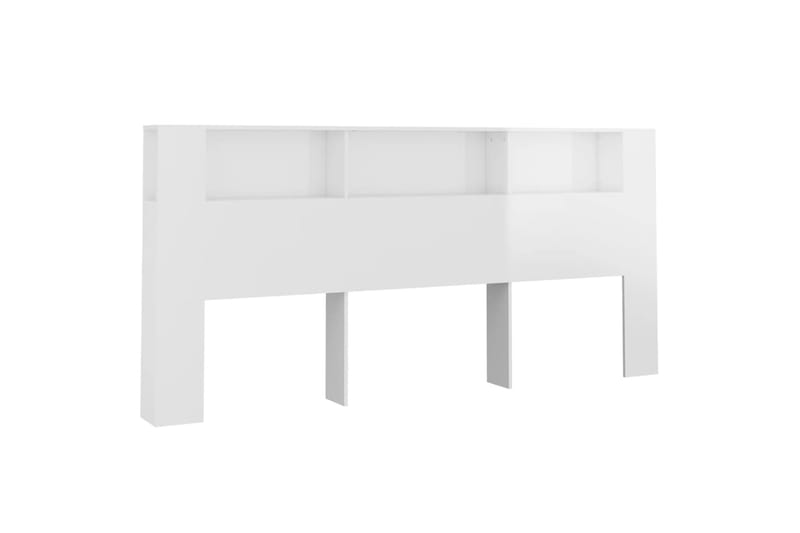 beBasic Sängynpääty säilytystilalla korkeakiilto valk 220x18,5x104,5 cm - Valkoinen - Huonekalut - Sänky - Sängyn lisävarusteet & sängynpäädyt - Sängynpääty