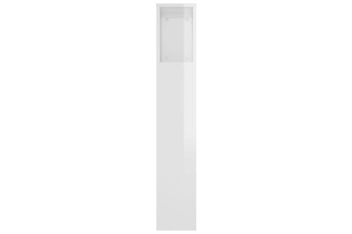 beBasic Sängynpääty säilytystilalla korkeakiilto valk 220x18,5x104,5 cm - Valkoinen - Sängynpääty