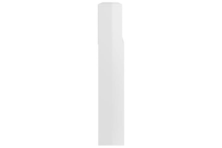 beBasic Sängynpääty säilytystilalla korkeakiilto valk. 220x19x103,5 cm - Valkoinen - Sängynpääty