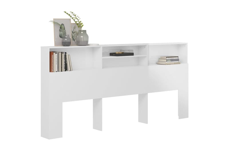 beBasic Sängynpääty säilytystilalla korkeakiilto valk. 220x19x103,5 cm - Valkoinen - Huonekalut - Sänky - Sängyn lisävarusteet & sängynpäädyt - Sängynpääty