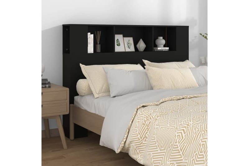 beBasic Sängynpääty säilytystilalla musta 140x18,5x104,5 cm - Musta - Huonekalut - Sänky - Sängyn lisävarusteet & sängynpäädyt - Sängynpääty