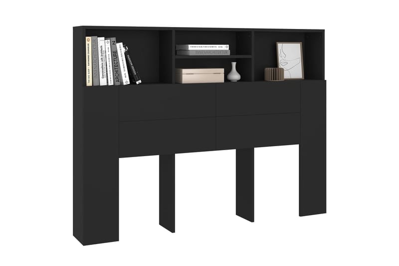 beBasic Sängynpääty säilytystilalla musta 140x19x103,5 cm - Musta - Huonekalut - Sänky - Sängyn lisävarusteet & sängynpäädyt - Sängynpääty