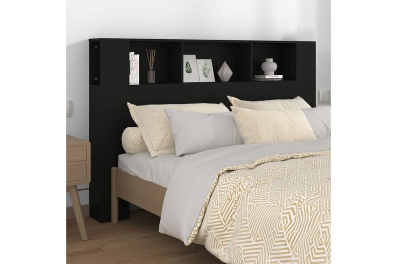 beBasic Sängynpääty säilytystilalla musta 160x18,5x104,5 cm - Musta - Huonekalut - Sänky - Sängyn lisävarusteet & sängynpäädyt - Sängynpääty