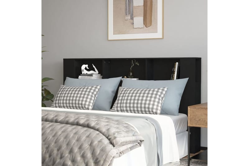 beBasic Sängynpääty säilytystilalla musta 180x18,5x104,5 cm - Musta - Huonekalut - Sänky - Sängyn lisävarusteet & sängynpäädyt - Sängynpääty