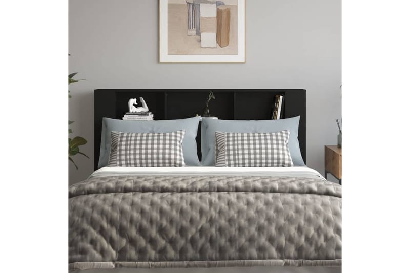 beBasic Sängynpääty säilytystilalla musta 180x18,5x104,5 cm - Musta - Huonekalut - Sänky - Sängyn lisävarusteet & sängynpäädyt - Sängynpääty