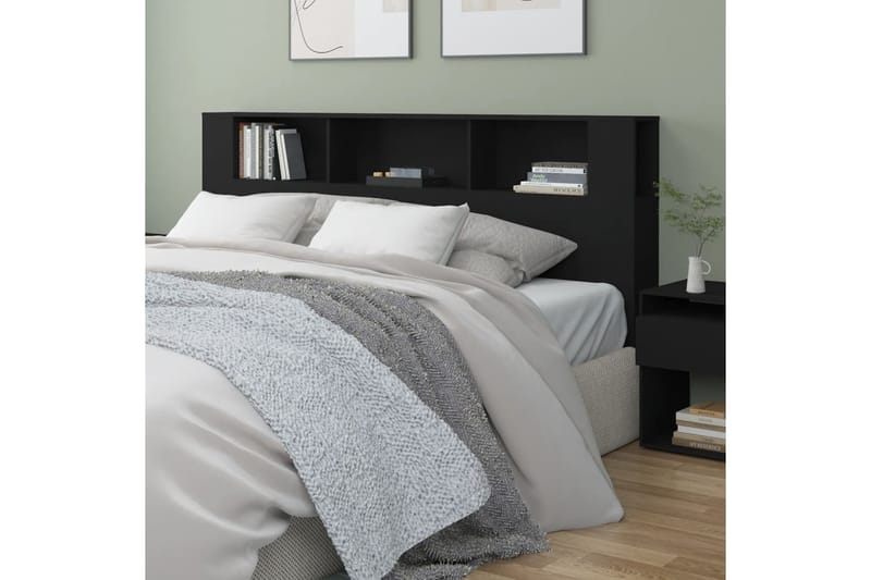 beBasic Sängynpääty säilytystilalla musta 200x18,5x104,5 cm - Musta - Huonekalut - Sänky - Sängyn lisävarusteet & sängynpäädyt - Sängynpääty