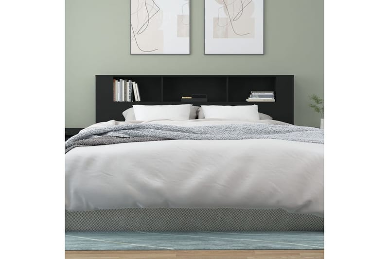 beBasic Sängynpääty säilytystilalla musta 200x18,5x104,5 cm - Musta - Huonekalut - Sänky - Sängyn lisävarusteet & sängynpäädyt - Sängynpääty