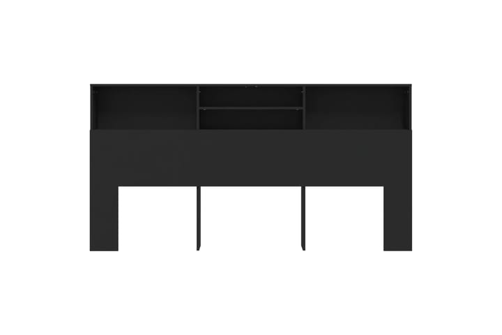 beBasic Sängynpääty säilytystilalla musta 200x19x103,5 cm - Musta - Sängynpääty