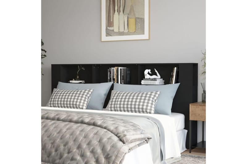 beBasic Sängynpääty säilytystilalla musta 220x18,5x104,5 cm - Musta - Huonekalut - Sänky - Sängyn lisävarusteet & sängynpäädyt - Sängynpääty