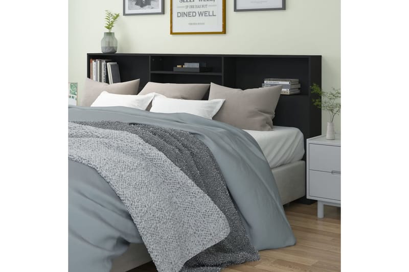 beBasic Sängynpääty säilytystilalla musta 220x19x103,5 cm - Musta - Huonekalut - Sänky - Sängyn lisävarusteet & sängynpäädyt - Sängynpääty