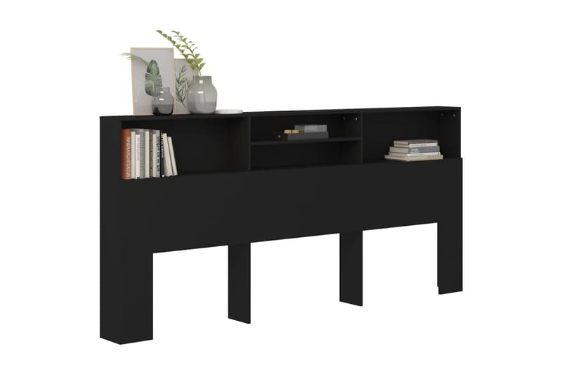 beBasic Sängynpääty säilytystilalla musta 220x19x103,5 cm - Musta - Huonekalut - Sänky - Sängyn lisävarusteet & sängynpäädyt - Sängynpääty