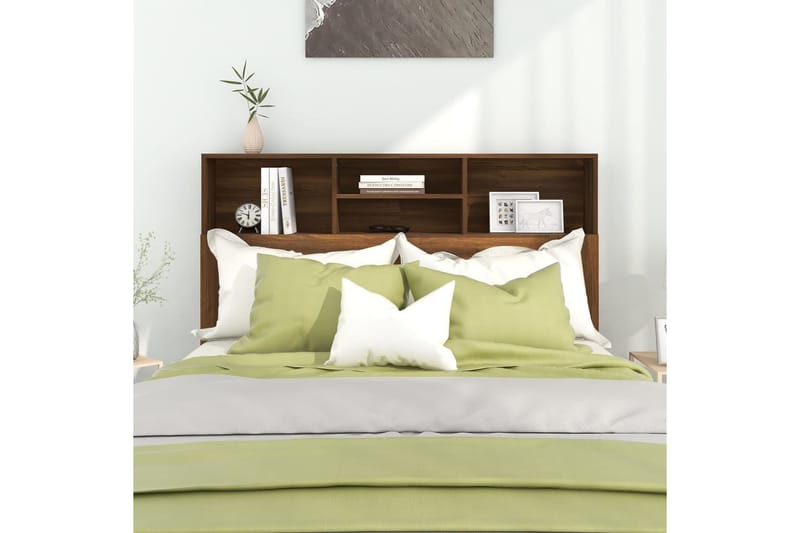 beBasic Sängynpääty säilytystilalla ruskea tammi 140x19x103,5 cm - Ruskea - Huonekalut - Sänky - Sängyn lisävarusteet & sängynpäädyt - Sängynpääty