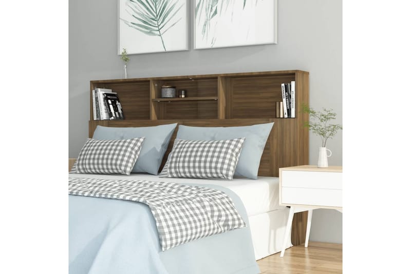 beBasic Sängynpääty säilytystilalla ruskea tammi 160x19x103,5 cm - Ruskea - Huonekalut - Sänky - Sängyn lisävarusteet & sängynpäädyt - Sängynpääty