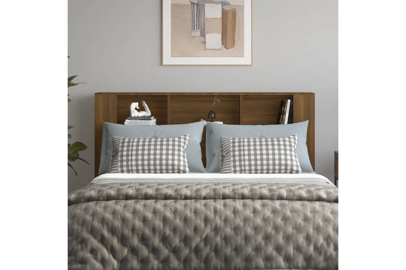beBasic Sängynpääty säilytystilalla ruskea tammi 180x18,5x104,5 cm - Ruskea - Huonekalut - Sänky - Sängyn lisävarusteet & sängynpäädyt - Sängynpääty