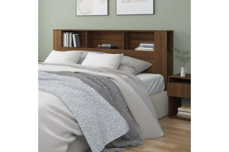 beBasic Sängynpääty säilytystilalla ruskea tammi 200x18,5x104,5 cm - Ruskea - Huonekalut - Sänky - Sängyn lisävarusteet & sängynpäädyt - Sängynpääty