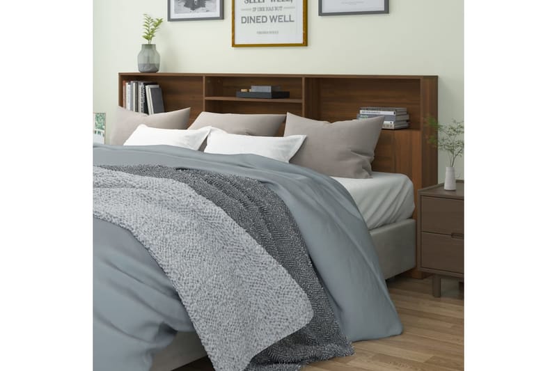 beBasic Sängynpääty säilytystilalla ruskea tammi 220x19x103,5 cm - Ruskea - Huonekalut - Sänky - Sängyn lisävarusteet & sängynpäädyt - Sängynpääty