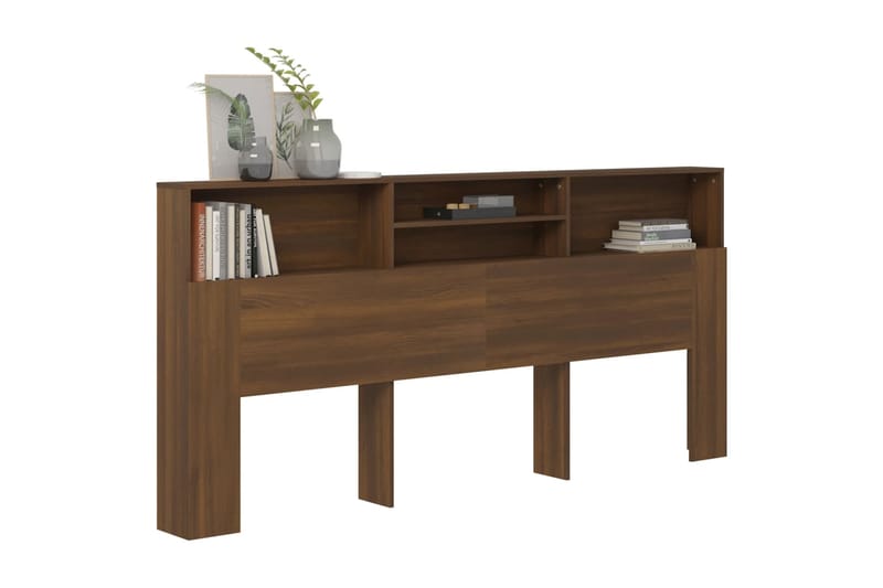 beBasic Sängynpääty säilytystilalla ruskea tammi 220x19x103,5 cm - Ruskea - Huonekalut - Sänky - Sängyn lisävarusteet & sängynpäädyt - Sängynpääty