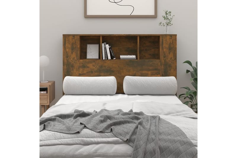 beBasic Sängynpääty säilytystilalla savutammi 120x18,5x104,5 cm - Ruskea - Huonekalut - Sänky - Sängyn lisävarusteet & sängynpäädyt - Sängynpääty
