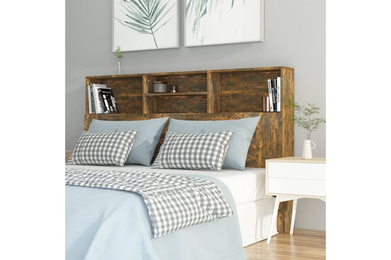 beBasic Sängynpääty säilytystilalla savutammi 160x19x103,5 cm - Ruskea - Huonekalut - Sänky - Sängyn lisävarusteet & sängynpäädyt - Sängynpääty