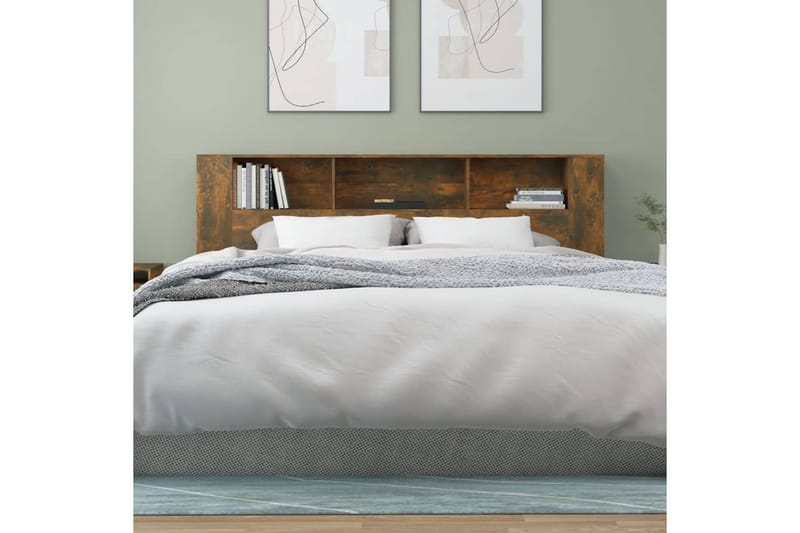 beBasic Sängynpääty säilytystilalla savutammi 200x18,5x104,5 cm - Ruskea - Huonekalut - Sänky - Sängyn lisävarusteet & sängynpäädyt - Sängynpääty