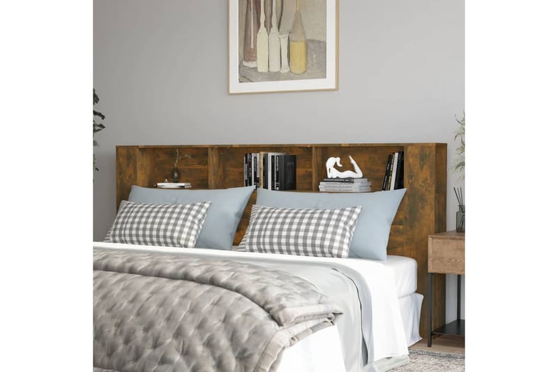 beBasic Sängynpääty säilytystilalla savutammi 220x18,5x104,5 cm - Ruskea - Huonekalut - Sänky - Sängyn lisävarusteet & sängynpäädyt - Sängynpääty