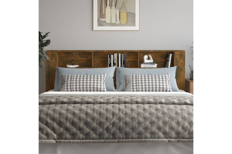 beBasic Sängynpääty säilytystilalla savutammi 220x18,5x104,5 cm - Ruskea - Huonekalut - Sänky - Sängyn lisävarusteet & sängynpäädyt - Sängynpääty