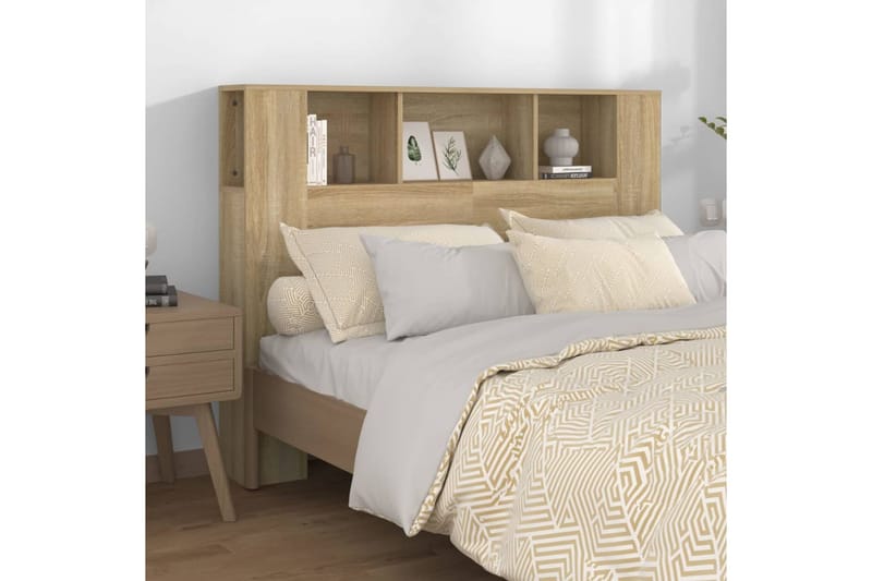 beBasic Sängynpääty säilytystilalla Sonoma-tammi 140x18,5x104,5 cm - Ruskea - Huonekalut - Sänky - Sängyn lisävarusteet & sängynpäädyt - Sängynpääty