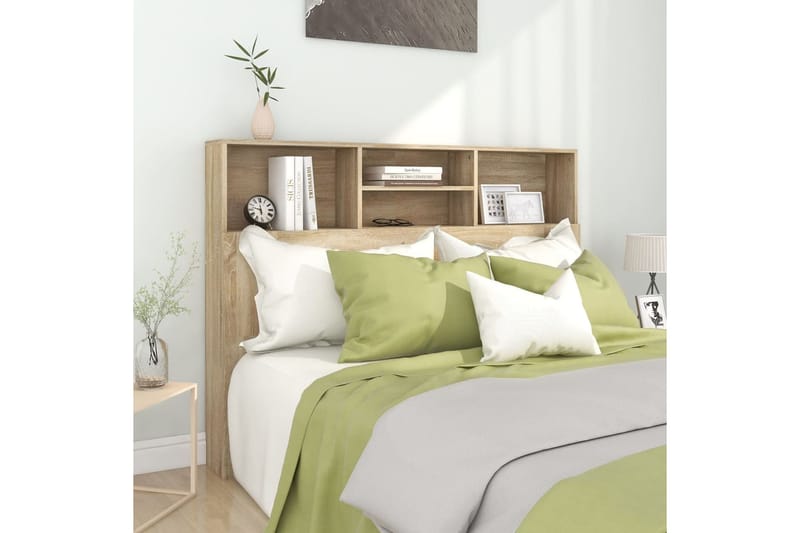 beBasic Sängynpääty säilytystilalla Sonoma-tammi 140x19x103,5 cm - Ruskea - Huonekalut - Sänky - Sängyn lisävarusteet & sängynpäädyt - Sängynpääty