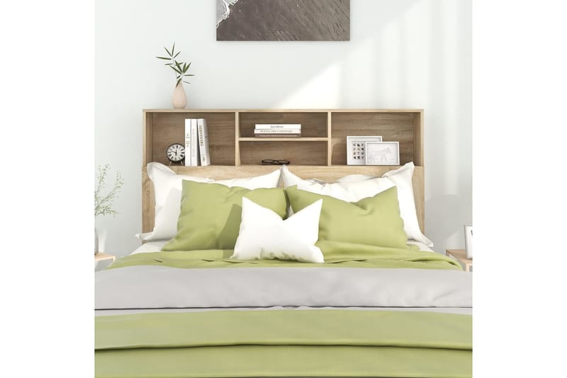 beBasic Sängynpääty säilytystilalla Sonoma-tammi 140x19x103,5 cm - Ruskea - Huonekalut - Sänky - Sängyn lisävarusteet & sängynpäädyt - Sängynpääty