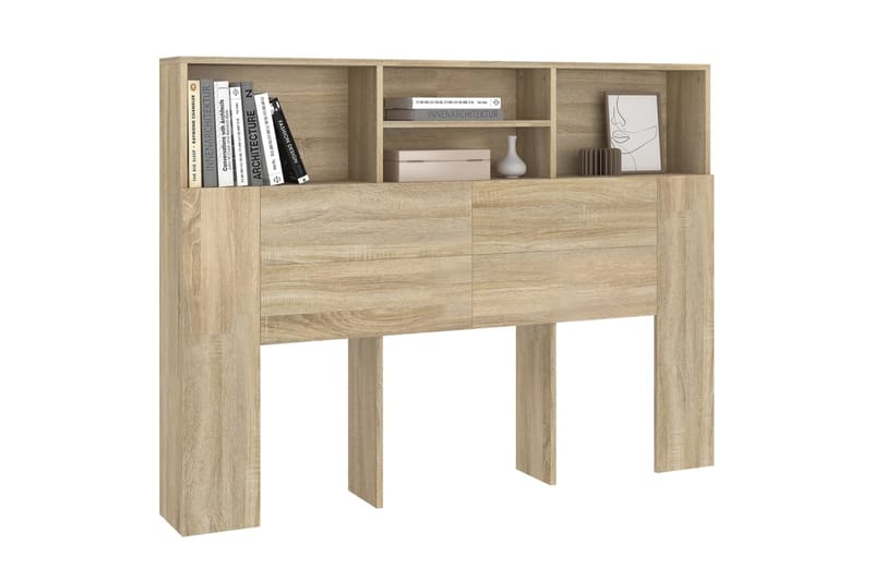 beBasic Sängynpääty säilytystilalla Sonoma-tammi 140x19x103,5 cm - Ruskea - Huonekalut - Sänky - Sängyn lisävarusteet & sängynpäädyt - Sängynpääty