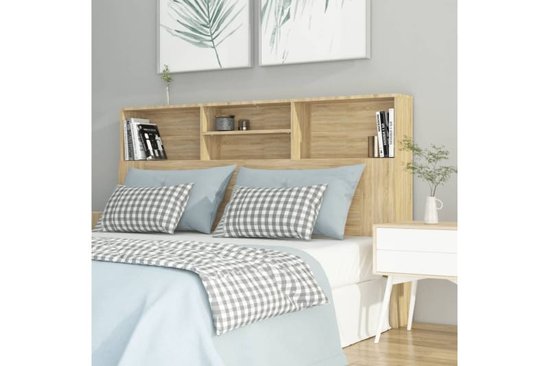 beBasic Sängynpääty säilytystilalla Sonoma-tammi 160x19x103,5 cm - Ruskea - Huonekalut - Sänky - Sängyn lisävarusteet & sängynpäädyt - Sängynpääty