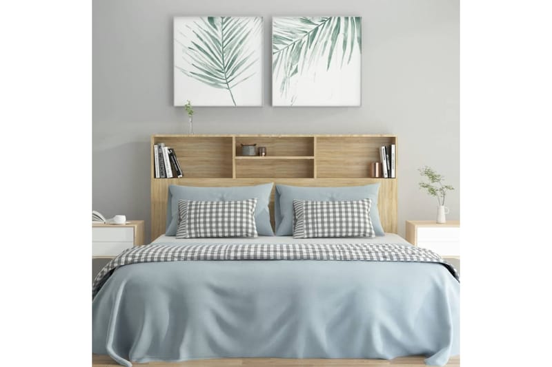 beBasic Sängynpääty säilytystilalla Sonoma-tammi 160x19x103,5 cm - Ruskea - Huonekalut - Sänky - Sängyn lisävarusteet & sängynpäädyt - Sängynpääty