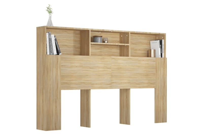 beBasic Sängynpääty säilytystilalla Sonoma-tammi 160x19x103,5 cm - Ruskea - Huonekalut - Sänky - Sängyn lisävarusteet & sängynpäädyt - Sängynpääty