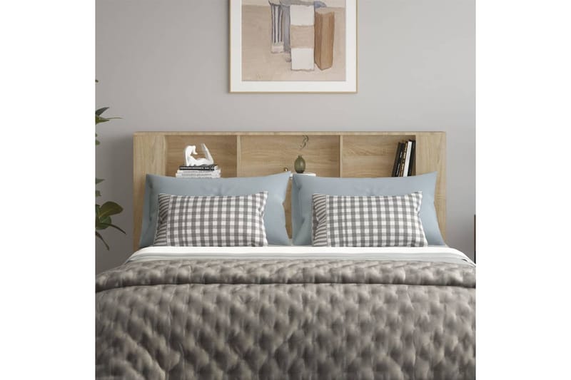beBasic Sängynpääty säilytystilalla Sonoma-tammi 180x18,5x104,5 cm - Ruskea - Huonekalut - Sänky - Sängyn lisävarusteet & sängynpäädyt - Sängynpääty