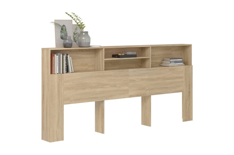 beBasic Sängynpääty säilytystilalla Sonoma-tammi 220x19x103,5 cm - Ruskea - Huonekalut - Sänky - Sängyn lisävarusteet & sängynpäädyt - Sängynpääty