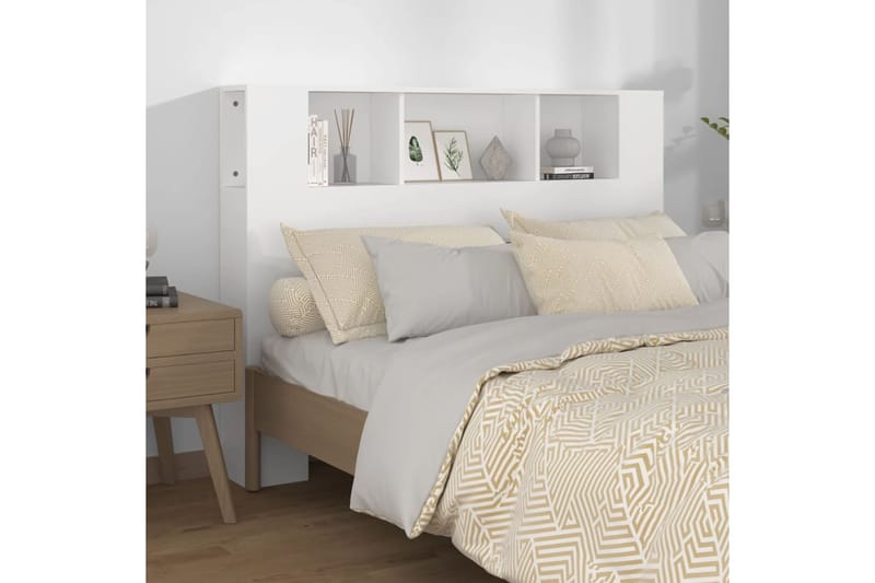 beBasic Sängynpääty säilytystilalla valkoinen 140x18,5x104,5 cm - Valkoinen - Huonekalut - Sänky - Sängyn lisävarusteet & sängynpäädyt - Sängynpääty