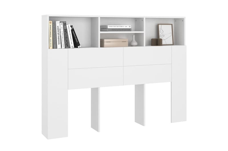 beBasic Sängynpääty säilytystilalla valkoinen 140x19x103,5 cm - Valkoinen - Huonekalut - Sänky - Sängyn lisävarusteet & sängynpäädyt - Sängynpääty