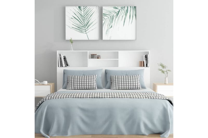 beBasic Sängynpääty säilytystilalla valkoinen 160x19x103,5 cm - Valkoinen - Huonekalut - Sänky - Sängyn lisävarusteet & sängynpäädyt - Sängynpääty