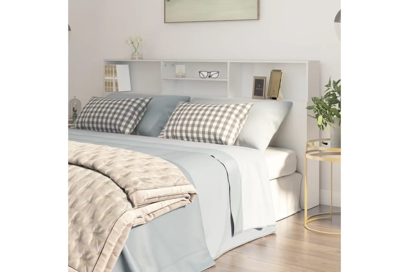 beBasic Sängynpääty säilytystilalla valkoinen 200x19x103,5 cm - Valkoinen - Huonekalut - Sänky - Sängyn lisävarusteet & sängynpäädyt - Sängynpääty