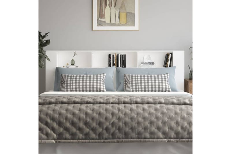 beBasic Sängynpääty säilytystilalla valkoinen 220x18,5x104,5 cm - Valkoinen - Huonekalut - Sänky - Sängyn lisävarusteet & sängynpäädyt - Sängynpääty