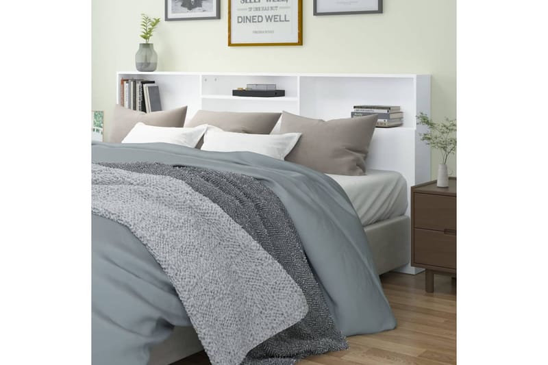 beBasic Sängynpääty säilytystilalla valkoinen 220x19x103,5 cm - Valkoinen - Huonekalut - Sänky - Sängyn lisävarusteet & sängynpäädyt - Sängynpääty
