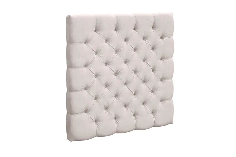 Joluma Pehmustettu Sängynpääty 120 cm Plyysistä Napeilla, Vaalea Beige
